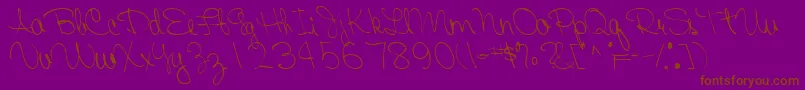 FairRegularTtnorm-Schriftart – Braune Schriften auf violettem Hintergrund