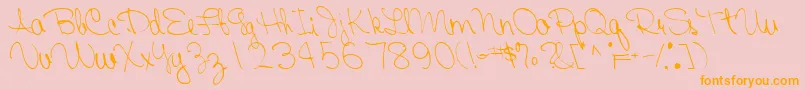 FairRegularTtnorm-Schriftart – Orangefarbene Schriften auf rosa Hintergrund