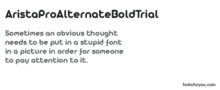 Review of the AristaProAlternateBoldTrial Font