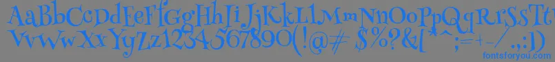 HennyPenny Font – Blue Fonts on Gray Background