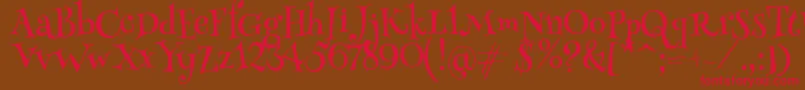 HennyPenny Font – Red Fonts on Brown Background