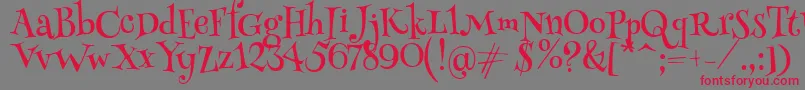 HennyPenny Font – Red Fonts on Gray Background