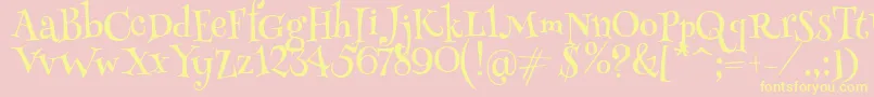 HennyPenny Font – Yellow Fonts on Pink Background