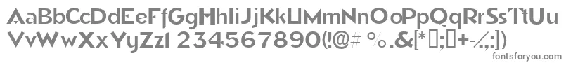 Tricornessk-fontti – harmaat kirjasimet valkoisella taustalla