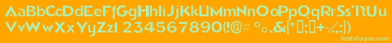 Tricornessk Font – Green Fonts on Orange Background