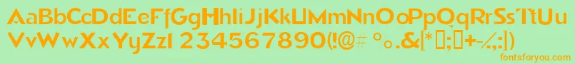 Tricornessk Font – Orange Fonts on Green Background