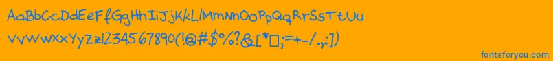 フォントAlmostThere – オレンジの背景に青い文字