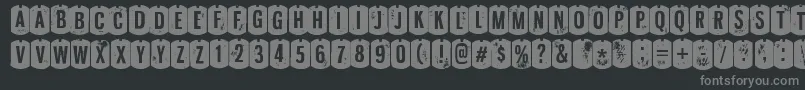 NyxaliRegular-fontti – harmaat kirjasimet mustalla taustalla