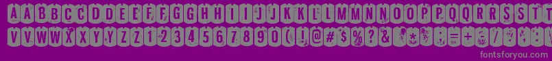 NyxaliRegular-Schriftart – Graue Schriften auf violettem Hintergrund