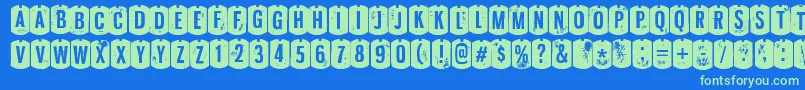 NyxaliRegular Font – Green Fonts on Blue Background