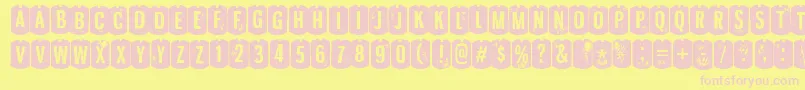 NyxaliRegular-fontti – vaaleanpunaiset fontit keltaisella taustalla