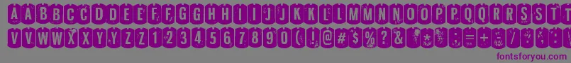 フォントNyxaliRegular – 紫色のフォント、灰色の背景