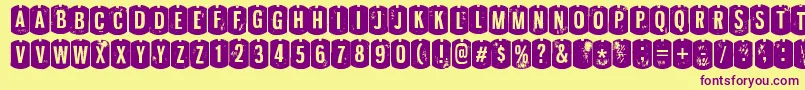 Weitere Informationen zur NyxaliRegular-Schriftart NyxaliRegular-Schriftart – Violette Schriften auf gelbem Hintergrund