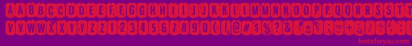 NyxaliRegular-Schriftart – Rote Schriften auf violettem Hintergrund