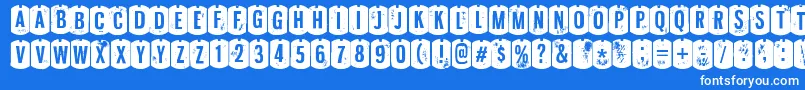 Weitere Informationen zur NyxaliRegular-Schriftart NyxaliRegular-Schriftart – Weiße Schriften auf blauem Hintergrund