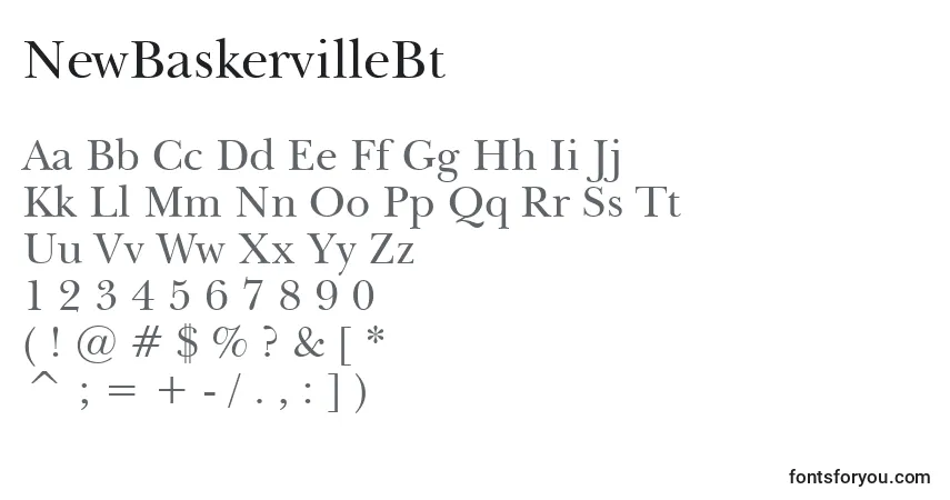 Шрифт NewBaskervilleBt – алфавит, цифры, специальные символы