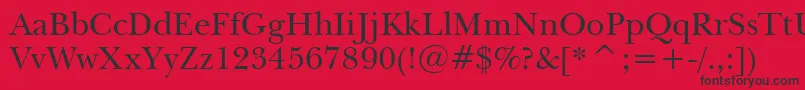 NewBaskervilleBt Font – Black Fonts on Red Background