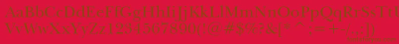 NewBaskervilleBt Font – Brown Fonts on Red Background