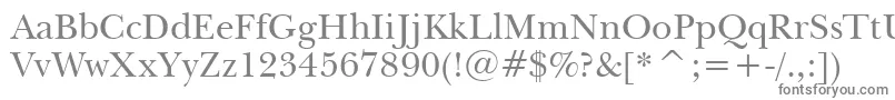 NewBaskervilleBt-fontti – harmaat kirjasimet valkoisella taustalla