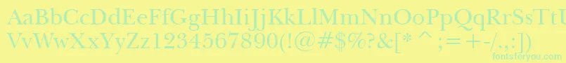 NewBaskervilleBt Font – Green Fonts on Yellow Background