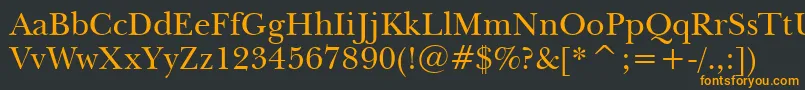 フォントNewBaskervilleBt – 黒い背景にオレンジの文字