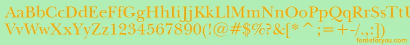 NewBaskervilleBt Font – Orange Fonts on Green Background