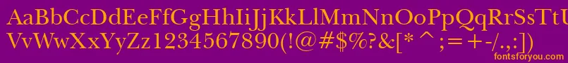NewBaskervilleBt Font – Orange Fonts on Purple Background