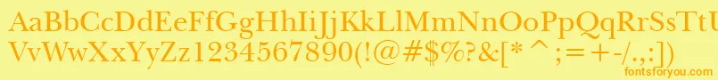 NewBaskervilleBt Font – Orange Fonts on Yellow Background
