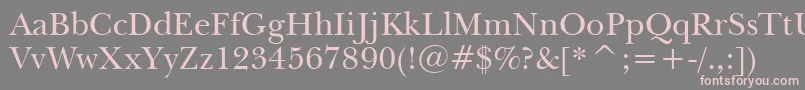 NewBaskervilleBt Font – Pink Fonts on Gray Background