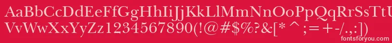 NewBaskervilleBt Font – Pink Fonts on Red Background