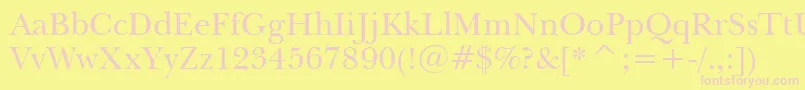 NewBaskervilleBt Font – Pink Fonts on Yellow Background