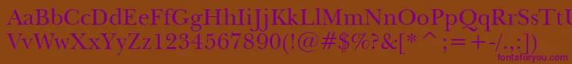 NewBaskervilleBt Font – Purple Fonts on Brown Background