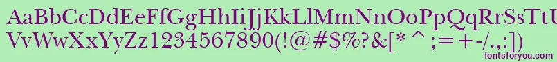 NewBaskervilleBt Font – Purple Fonts on Green Background