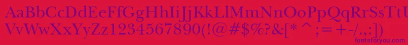NewBaskervilleBt Font – Purple Fonts on Red Background