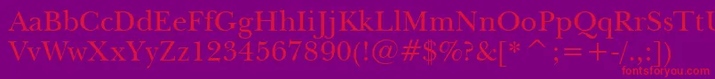 NewBaskervilleBt Font – Red Fonts on Purple Background