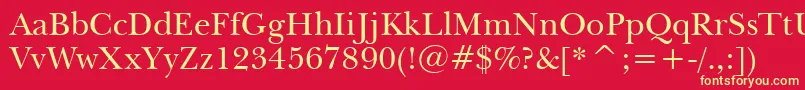 NewBaskervilleBt Font – Yellow Fonts on Red Background