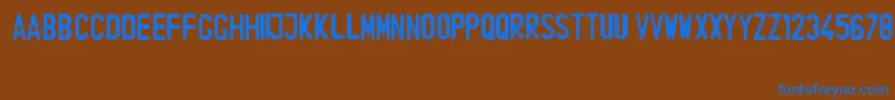 IndonesiaLicensePlate Font – Blue Fonts on Brown Background