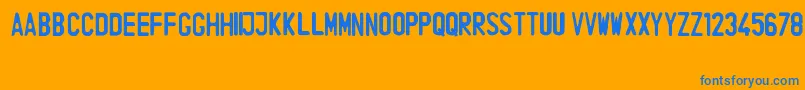 IndonesiaLicensePlate Font – Blue Fonts on Orange Background