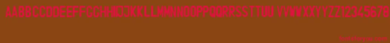 IndonesiaLicensePlate Font – Red Fonts on Brown Background