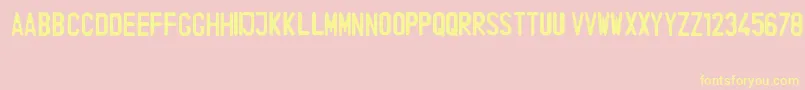 IndonesiaLicensePlate Font – Yellow Fonts on Pink Background