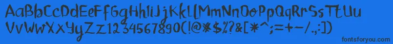ChildrenalienRegular Font – Black Fonts on Blue Background