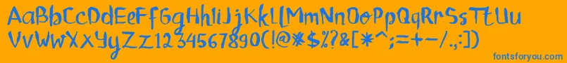 ChildrenalienRegular Font – Blue Fonts on Orange Background