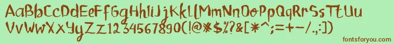 ChildrenalienRegular Font – Brown Fonts on Green Background