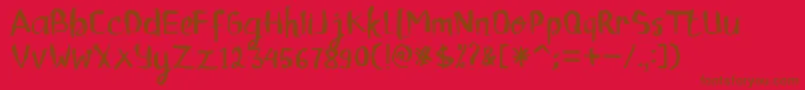 ChildrenalienRegular Font – Brown Fonts on Red Background