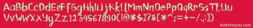 ChildrenalienRegular Font – Green Fonts on Red Background