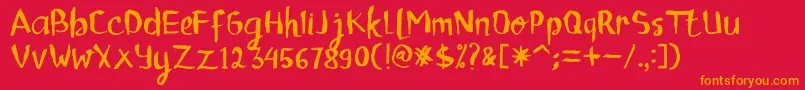 ChildrenalienRegular Font – Orange Fonts on Red Background
