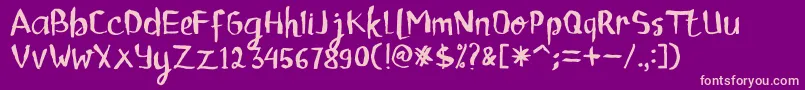 ChildrenalienRegular Font – Pink Fonts on Purple Background