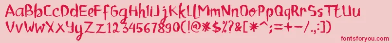 ChildrenalienRegular Font – Red Fonts on Pink Background