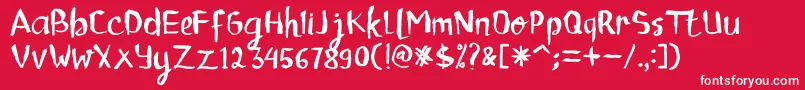 ChildrenalienRegular Font – White Fonts on Red Background