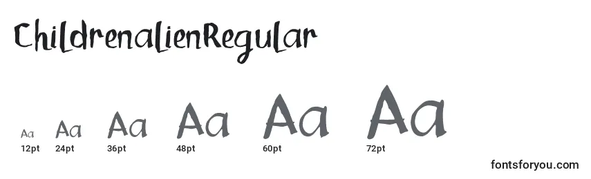 ChildrenalienRegular Font Sizes